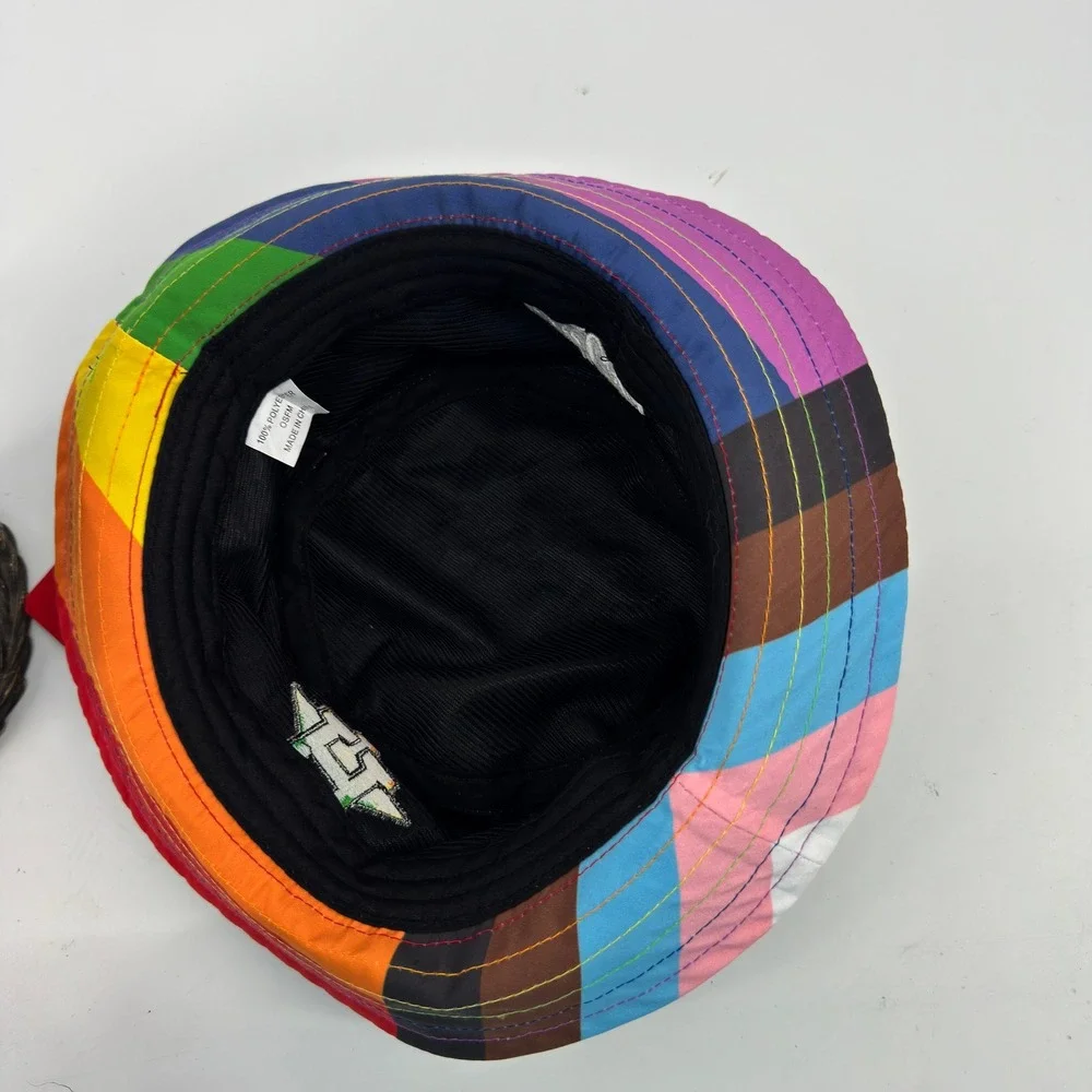 New Coca-Cola‎ Houston Astros Bucket Hat Mens OSFM Black Rainbow Pride Celebrate